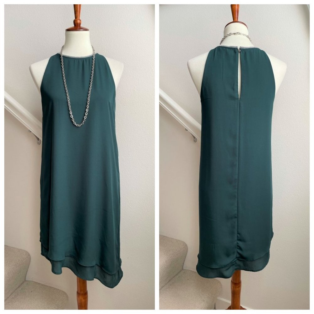 H&M Green Asymmetrical A Line Swing Dress
